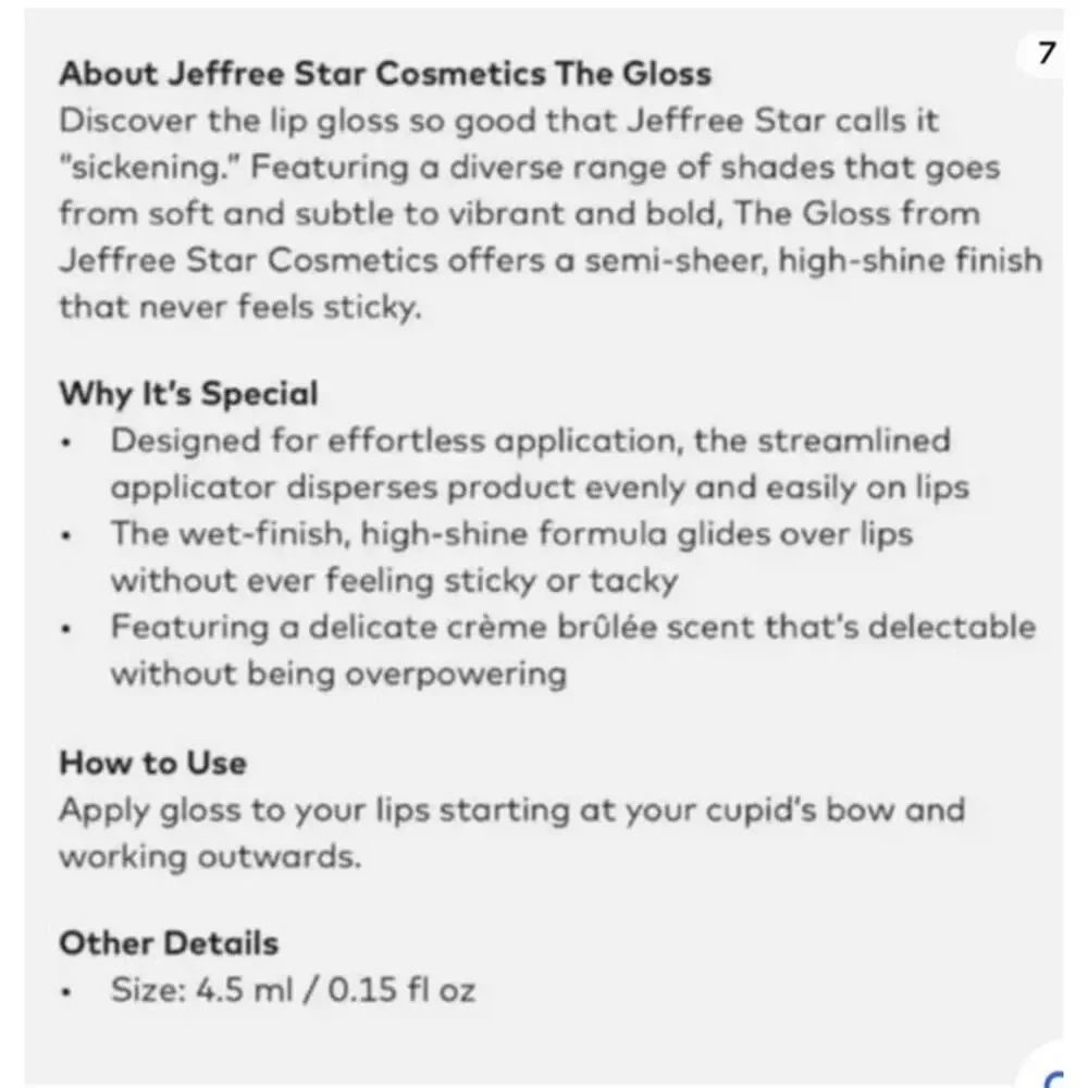 Jeffree Star The Gloss in Table Top - New In Box